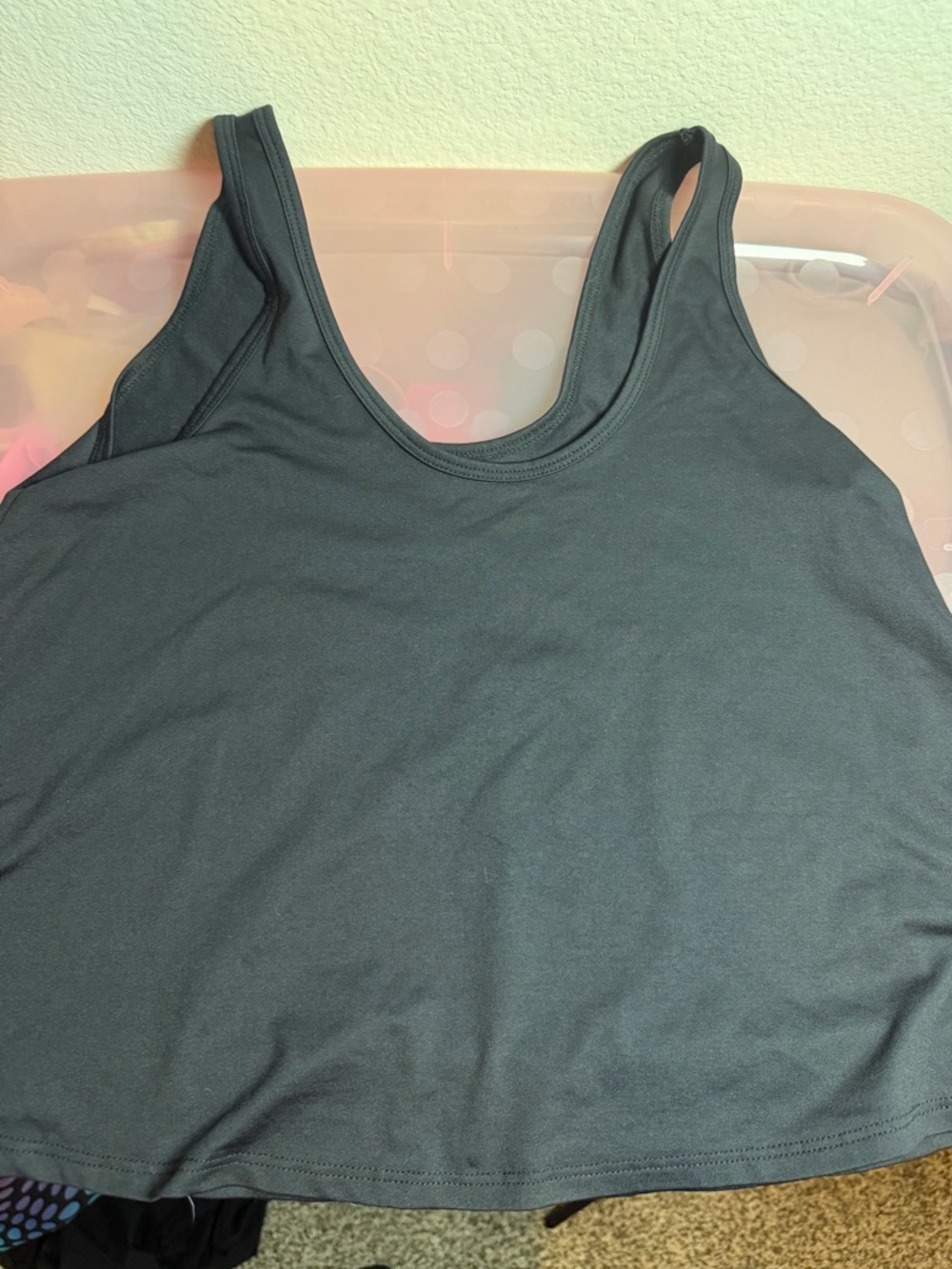 bebe Charcoal Scoop Neck Tank Top